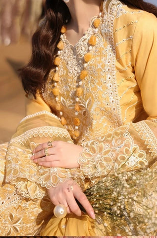 IMROZIA - 3PC Summer Lawn Embroidered Shirt with Chiffon Embroidered Dupatta and Trouser - BFB0789