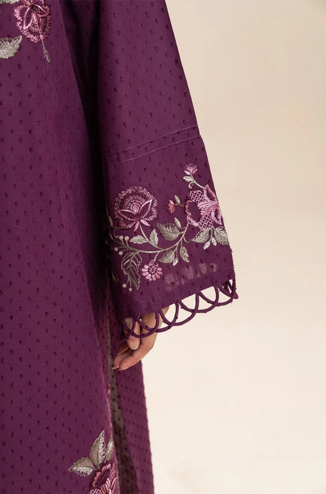 Beechtree - 3PC Dhanak Embroidered Shirt With Silk Printed Dupatta and Trouser - BFB01030