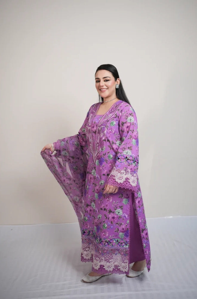 Khaadi - 3PC Karandi Printed Shirt With Karandi Printed Dupatta and Trouser - BFB0941