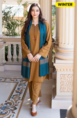 Asling - Winter 3PC Dhanak Embroidered Suit - BFB0410