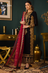 Asim Jofa -Winter 3PC Velvet Embroidered Suit - BFB0554