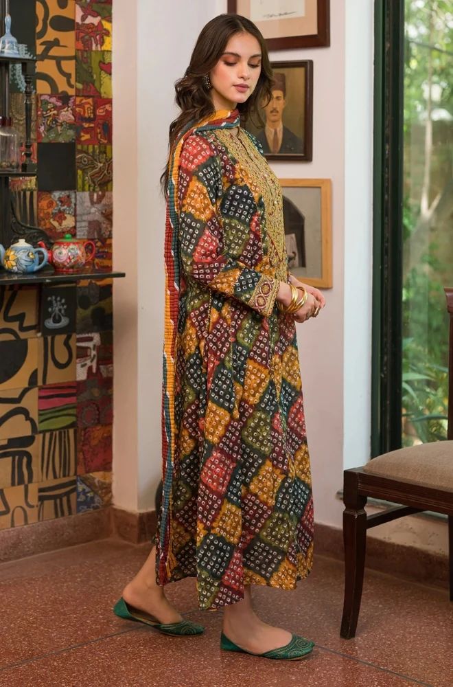 Sapphire - 3PC Lawn Printed Frock with Lawn Printed Dupatta and Trouser - BFB0843