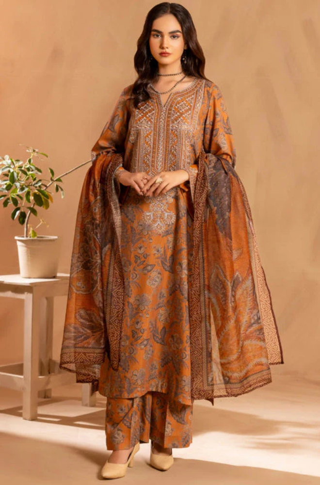 Nishat - Winter 3PC Khaddar Digital Printed Dress - BFU0444