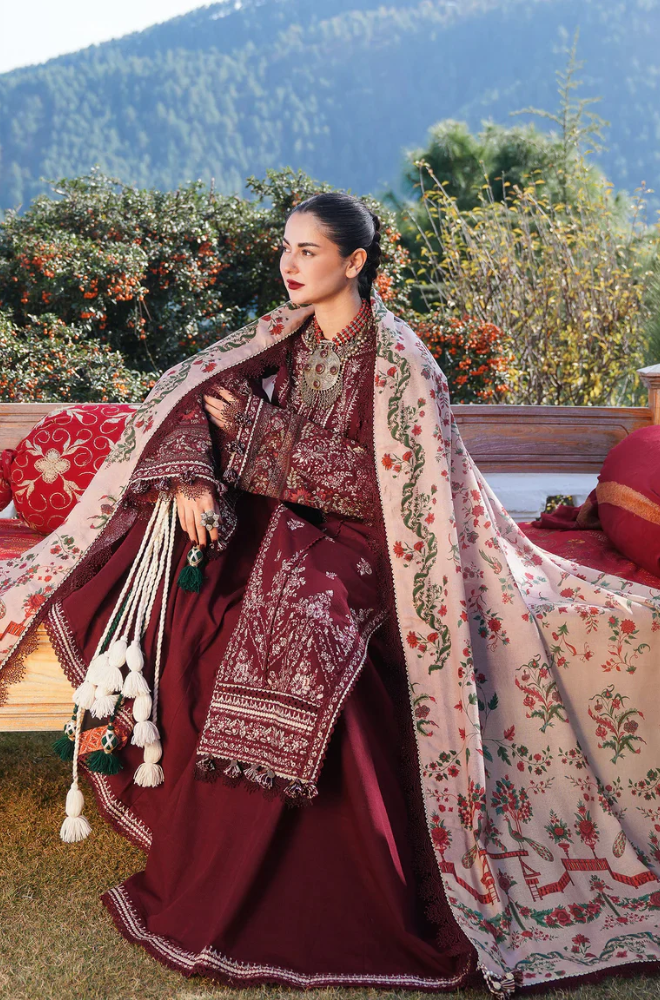 Zara Shahjahan - Winter 3PC Dhanak Embroidered Suit - BFB0435