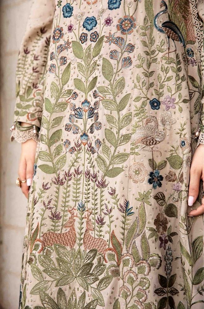 HUSSAIN REHAR - Winter 3PC Dhanak Embroidered Suit - BFB0473