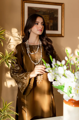 Baroque - 2PC Dhanak Embroidered Suit- BFRZ0108