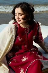 IZEL - Winter 3PC Dhanak Embroidered Suit - BFB0495