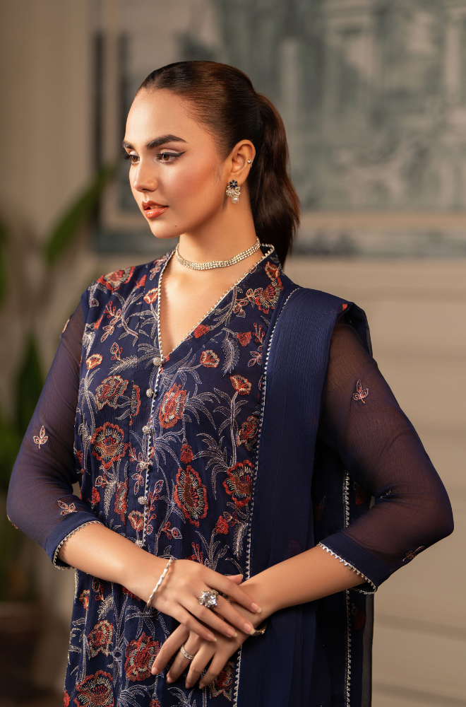 HemStitch - 3PC Lawn Embroidered Suit- BFB0269