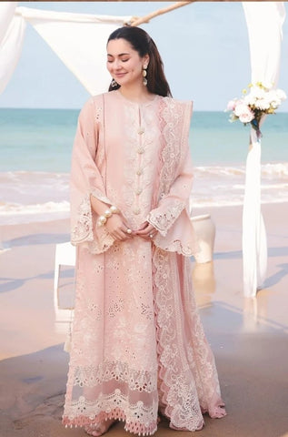 IMROZIA - 3PC Summer Lawn Embroidered Shirt with Chiffon Embroidered Dupatta and Trouser - BFB0790