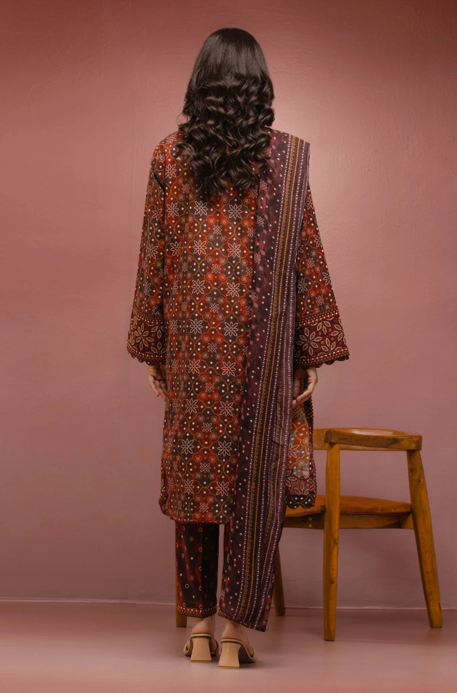 Nishat - Winter 3PC Khaddar Digital Printed Dress - BFU0445