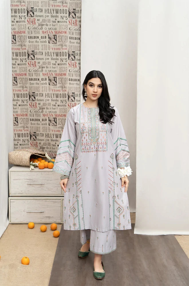 Urge - 3PC Dhanak Embroidered Shirt with Dhanak Printed Dupatta and Trouser - BFB0864