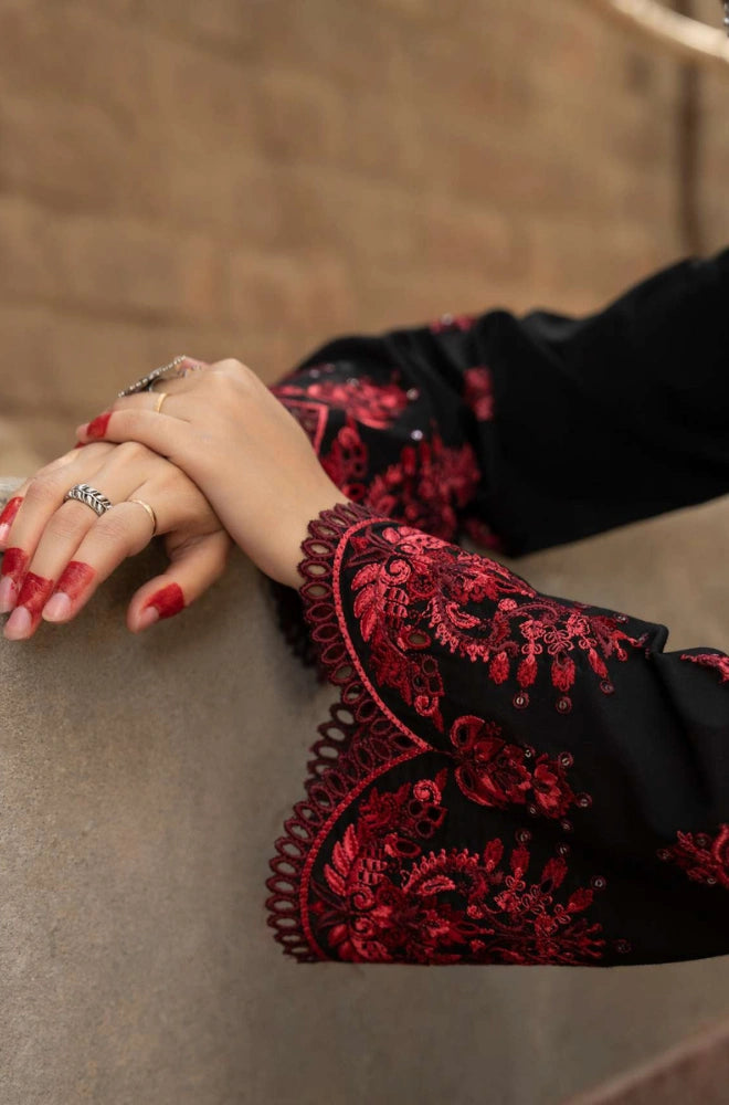 3PC Dhanak Embroidered Shirt With Chiffon Embroidered Dupatta and Trouser - BFB01034