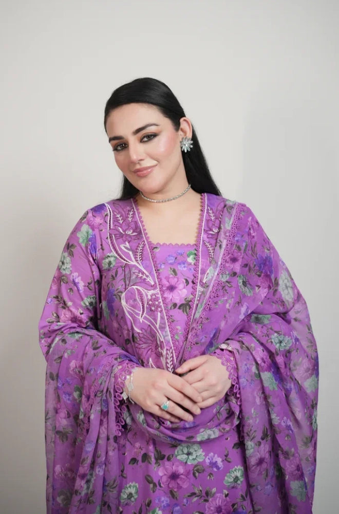 Khaadi - 3PC Karandi Printed Shirt With Karandi Printed Dupatta and Trouser - BFB0941