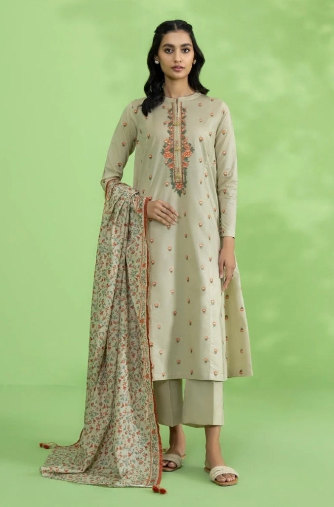 Sapphire - 3PC Dhanak Embroidered Suit - BFB01113
