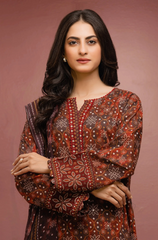 Nishat - Winter 3PC Khaddar Digital Printed Dress - BFU0445