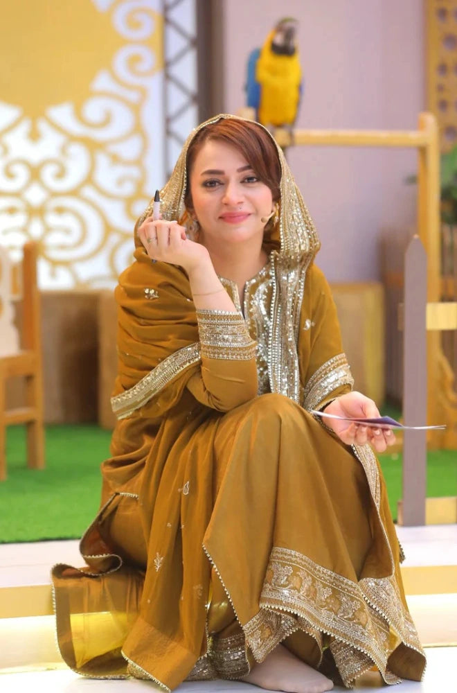 ANEELAS - 3PC Lawn Embroidered Shirt With Chiffon Embroidered Dupatta and Trouser - BFB0830