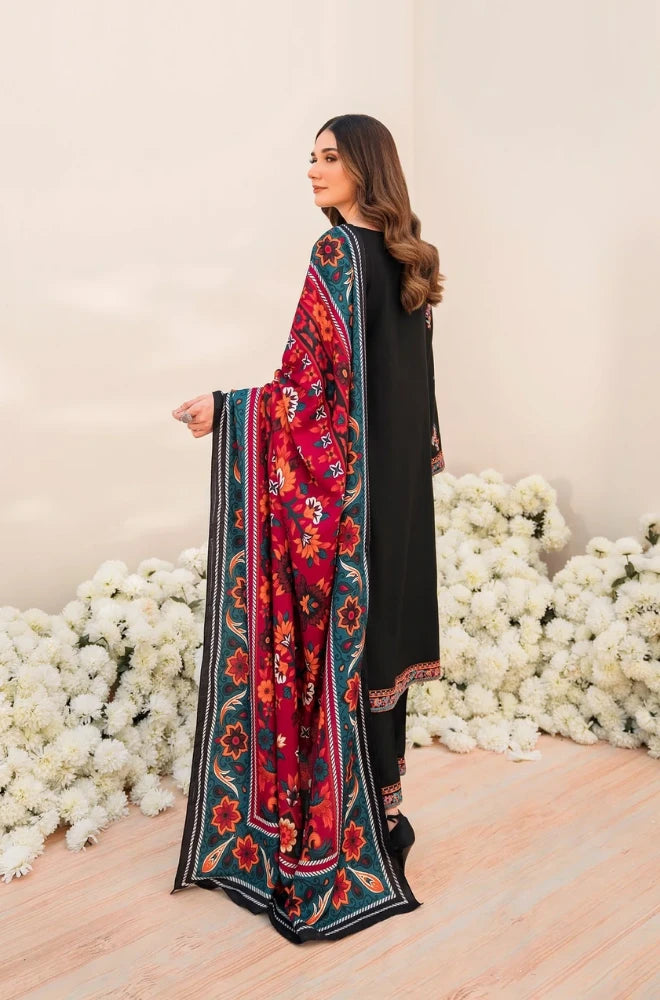 3PC Dhanak Embroidered Suit For Women - BFB01136