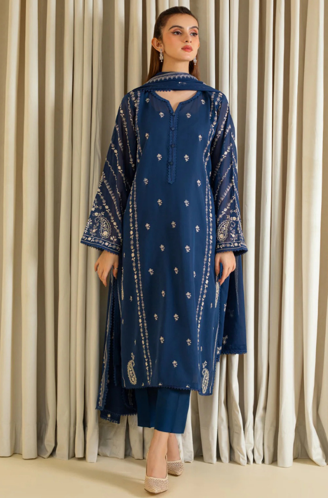 Agha Noor - Winter 3PC Dhanak Embroidered Suit - BFB0417