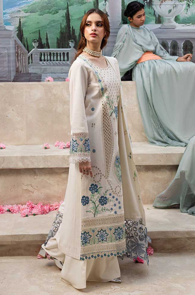 QalamKar - 3PC Lawn ChickenKari Embroidered Suit- BFB0292