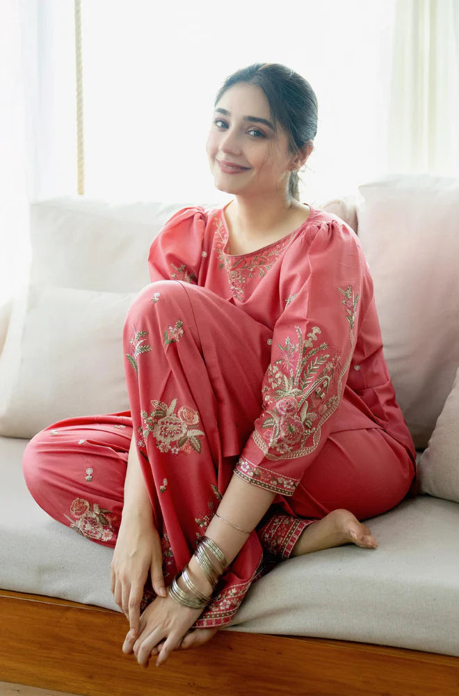 Urge - Stitched 2Pcs Embroidered Dhanak Suit – RTW011