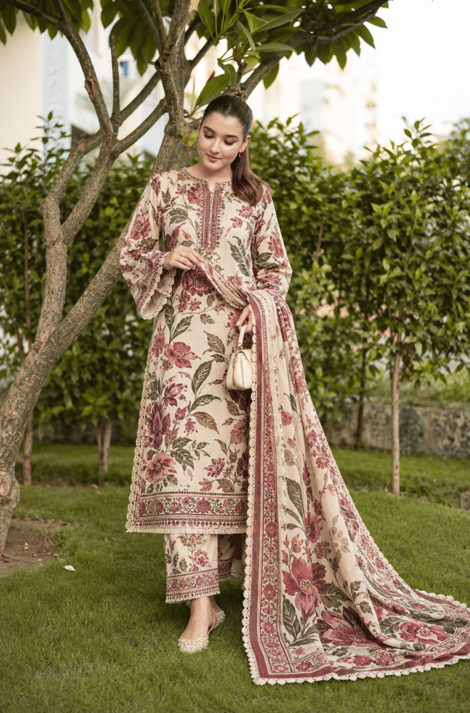 BlueFery - 3PC Winter Khaddar Printed Dress - BFP001