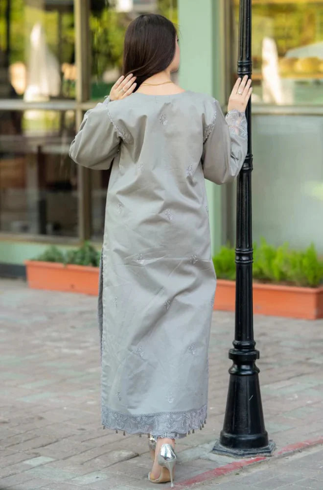 Mushq - Stitched 3Pcs Embroidered Dhanak Suit – RTW003