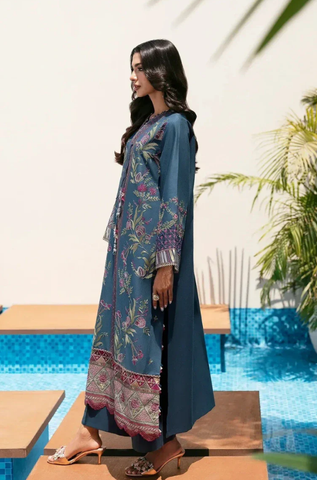 Ethnic - 3PC Embroidered Lawn Shirt with Monar Digital Printed Dupatta and Trouser - BFB0822