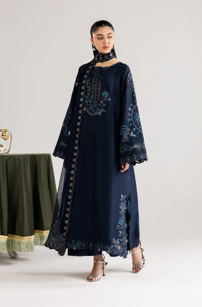Iznik - 3PC Dhanak Embroidered Shirt With Chiffon Embroidered Dupatta and Trouser - BFB01035