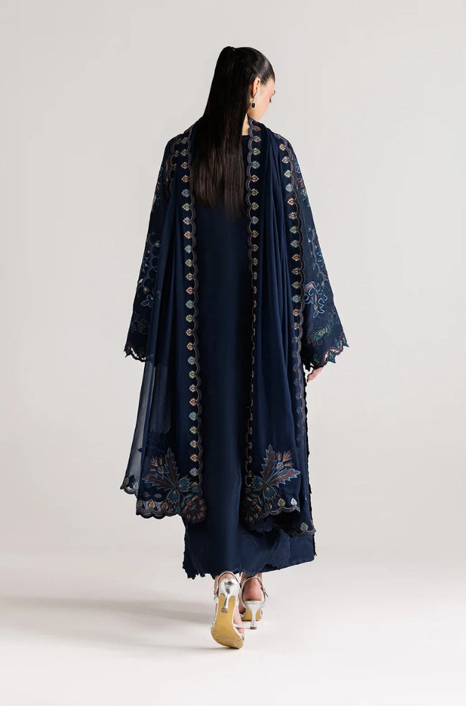Iznik - 3PC Dhanak Embroidered Shirt With Chiffon Embroidered Dupatta and Trouser - BFB01035