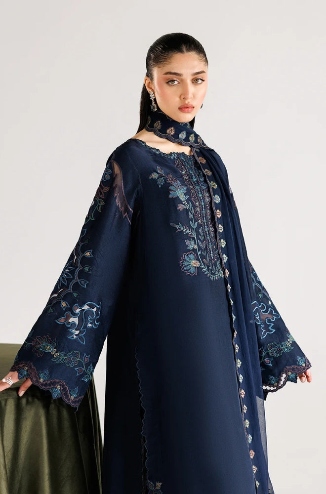 Iznik - 3PC Dhanak Embroidered Shirt With Chiffon Embroidered Dupatta and Trouser - BFB01035