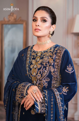 Asim Jofa - 3PC Velvet Embroidered Suit - BFB0166