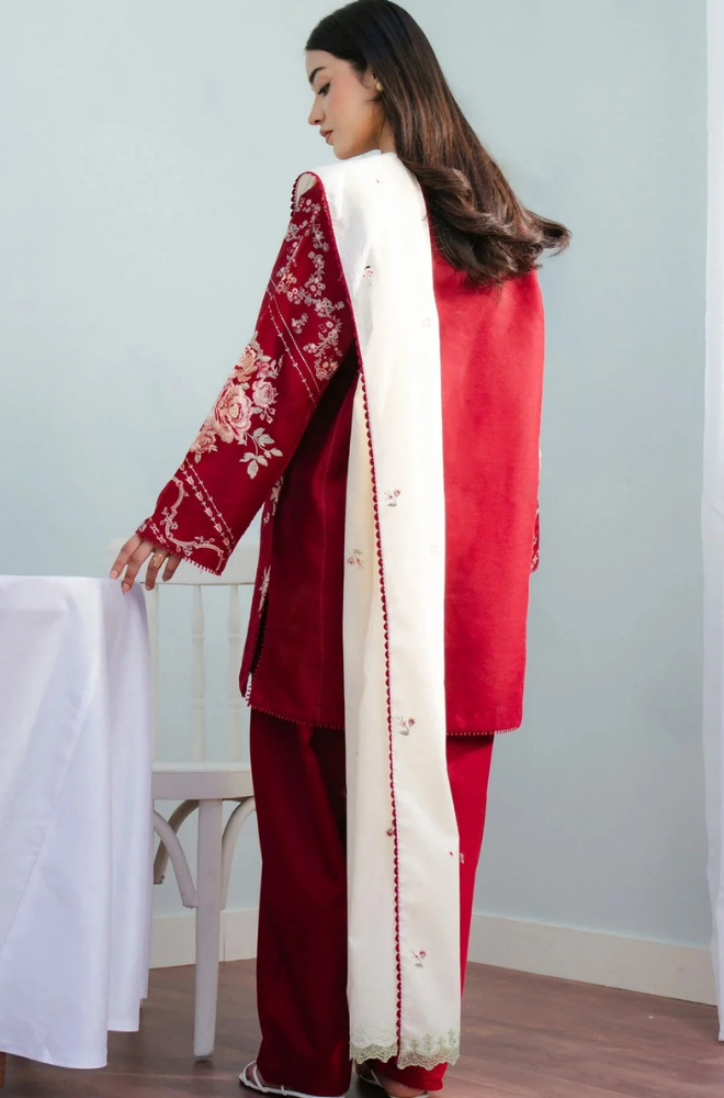 IZEL - Winter 3PC Dhanak Embroidered Suit - BFB0495