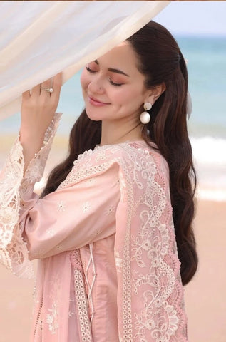 IMROZIA - 3PC Summer Lawn Embroidered Shirt with Chiffon Embroidered Dupatta and Trouser - BFB0790