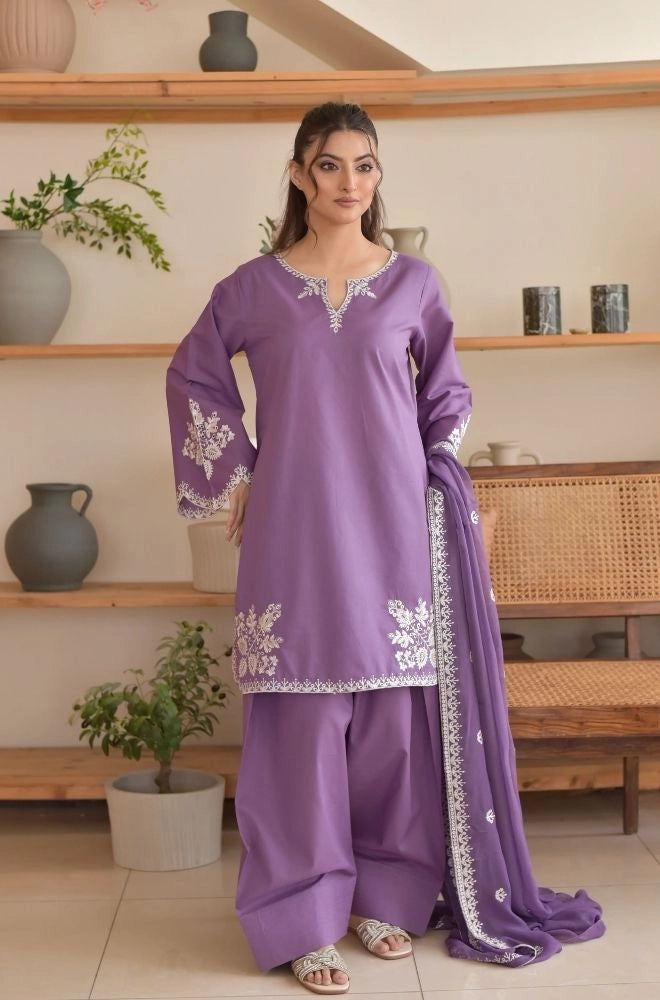 Batik - 3PC Summer Lawn Embroidered Shirt with Chiffon Embroidered Dupatta and Trouser - BFB0791
