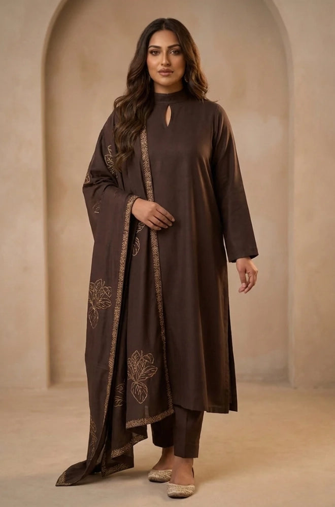 Bluefery - 3PC Lawn Shirt With Slub Net Dupatta and Trouser - BFB01140