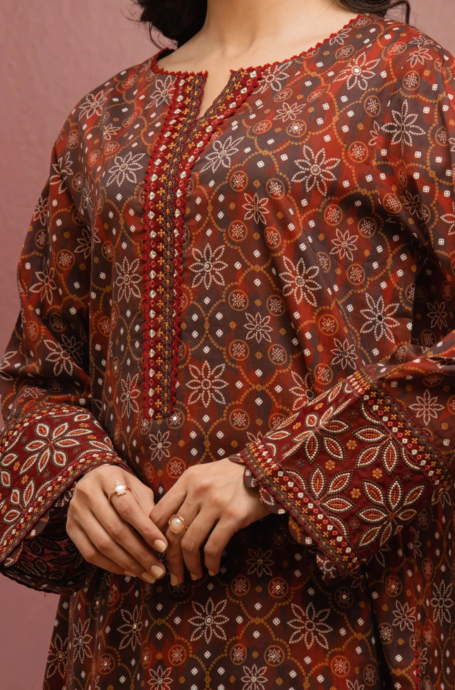 Nishat - Winter 3PC Khaddar Digital Printed Dress - BFU0445