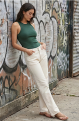 High-Waist Baggy Fit Denim Jeans – Light Wash- BFJ012