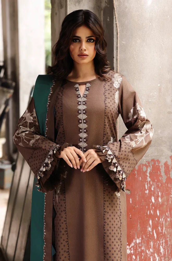 Charizma - 3PC Karandi Printed Shirt With Karandi Printed Dupatta and Trouser - BFB0942