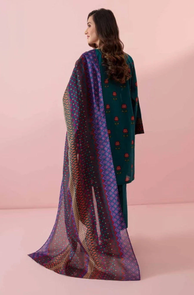 Nishat Linen - 3PC Dhanak Embroidered Suit - BFB01111