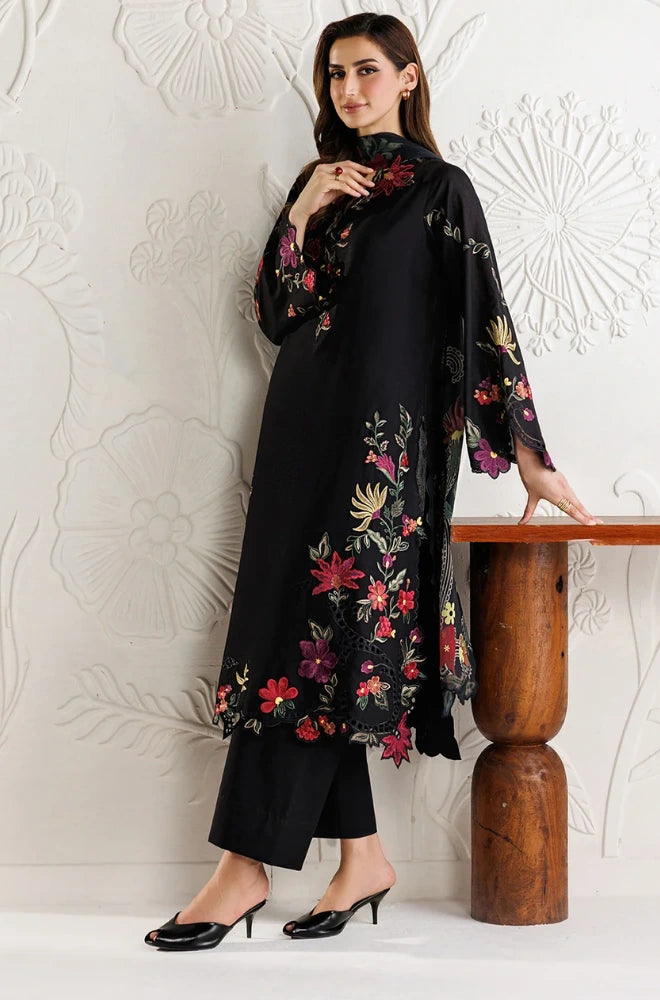 Iznik - 3PC Dhanak Embroidered Shirt With Chiffon Printed Dupatta and Trouser - BFB01041