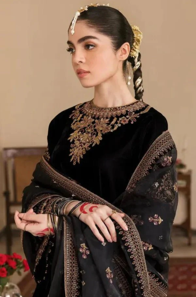 Winter 3PC Velvet Embroidered Suit - BFB0167