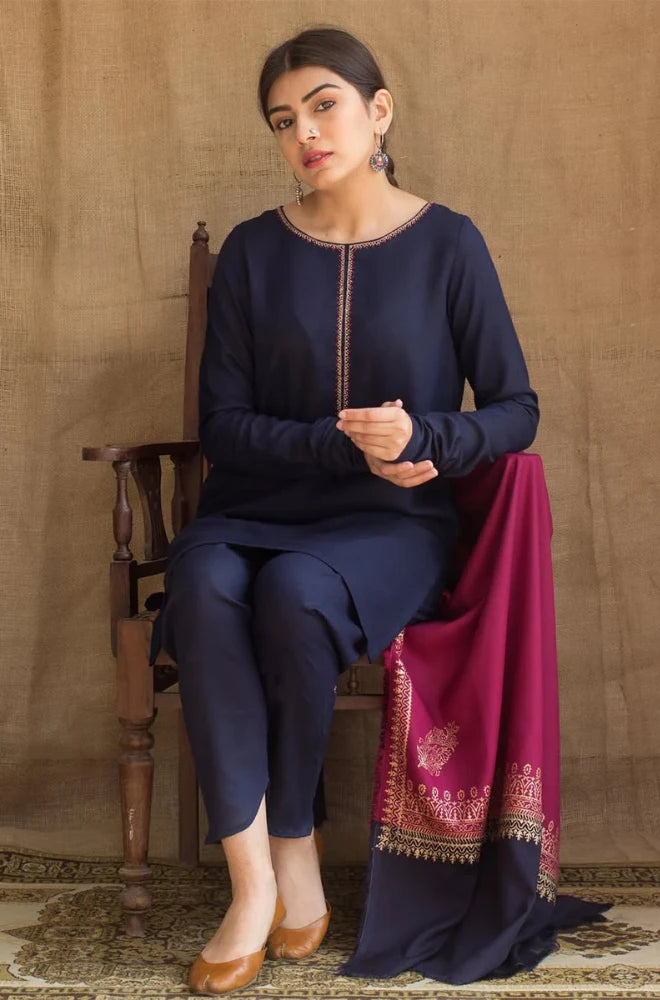 Zarpash - 3PC Dhanak Shirt With Twill Printed Dupatta and Trouser - BFB0910