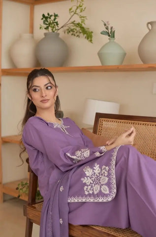 Batik - 3PC Summer Lawn Embroidered Shirt with Chiffon Embroidered Dupatta and Trouser - BFB0791
