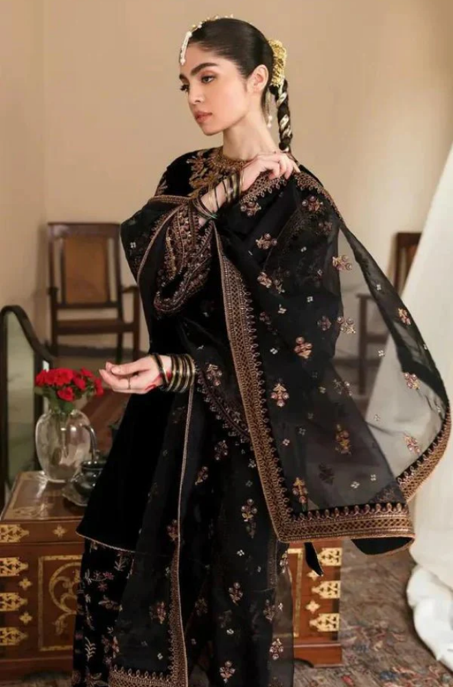 Winter 3PC Velvet Embroidered Suit - BFB0167