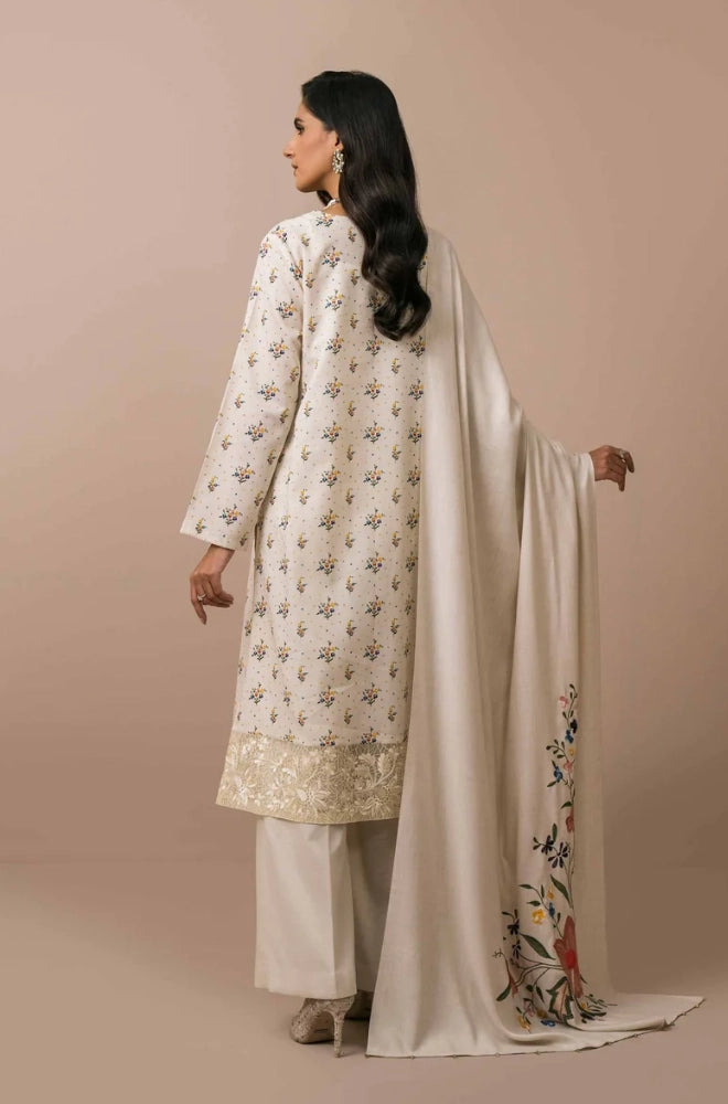 Nishat Linen - 3PC Dhanak Embroidered Suit - BFB01109