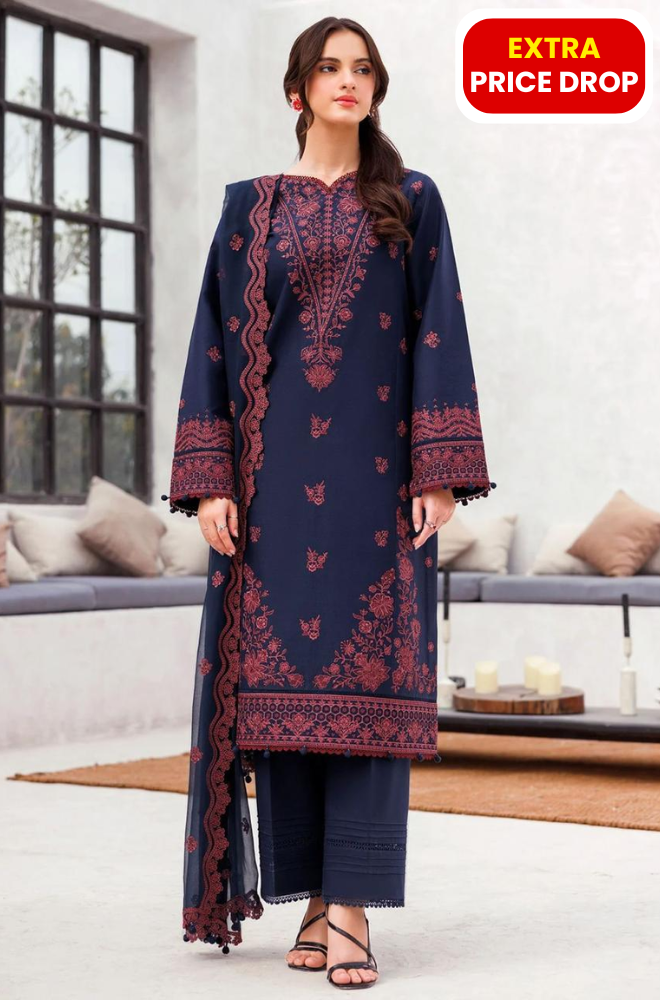 Farasha - 3PC Embroidered Suit- BFB0287