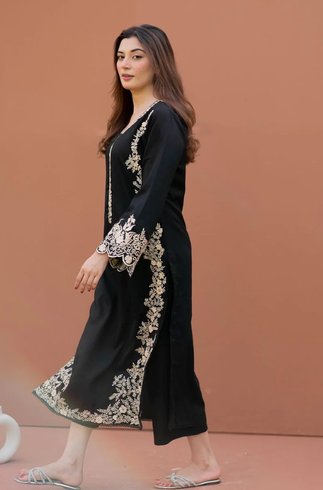 Shanzay Anooshay - 2PC Dhanak Embroidered Suit - BFS0025