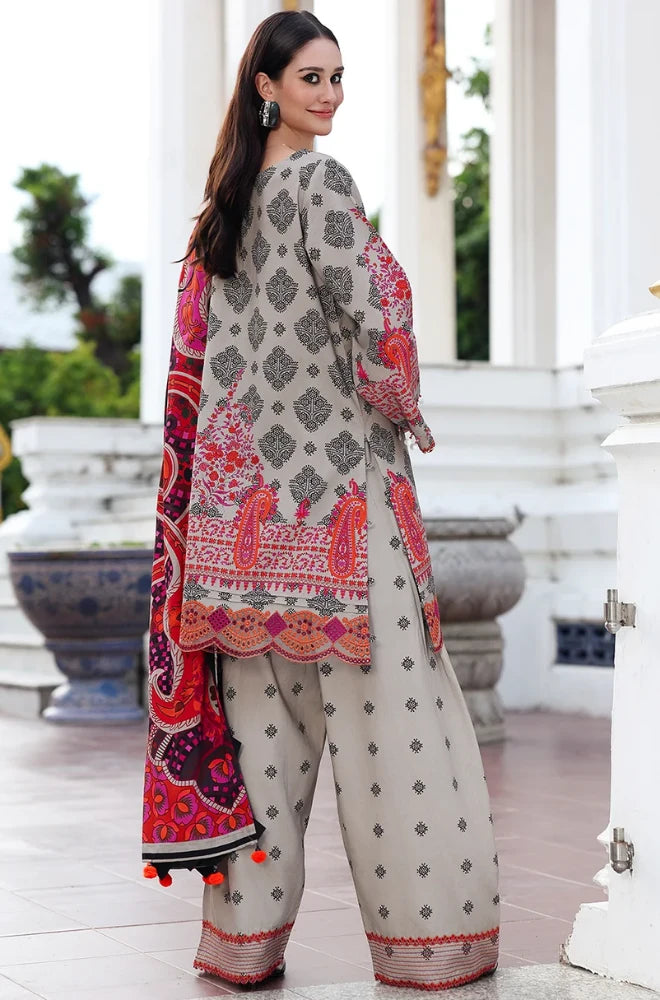 Charizma - 3PC Karandi Printed Shirt With Karandi Printed Dupatta and Trouser - BFB0943