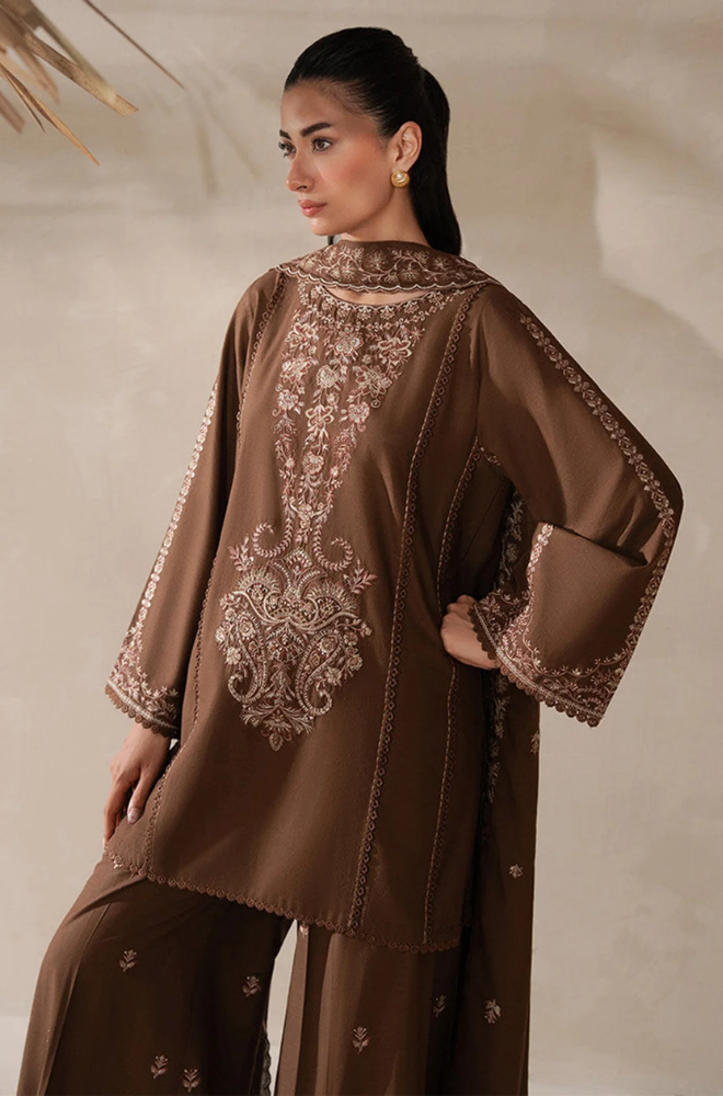 BEECHTREE - Winter 3PC Dhanak Embroidered Suit - BFB0482