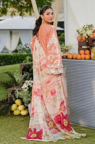 ELAF - 3PC Summer Lawn Chikankari Embroidered Shirt with Chiffon Embroidered Dupatta and Trouser - BFB0783